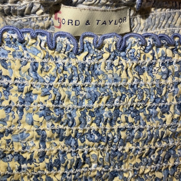 LORD & TAYLOR Ruched Floral Slim Top - Picture 2 of 4